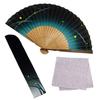 Folding Stylish Business Fan Folding Fan Case with Firefly Grass Green [Osaka Choseido] Men's Fan, Bag, Handkerchief, Pattern,