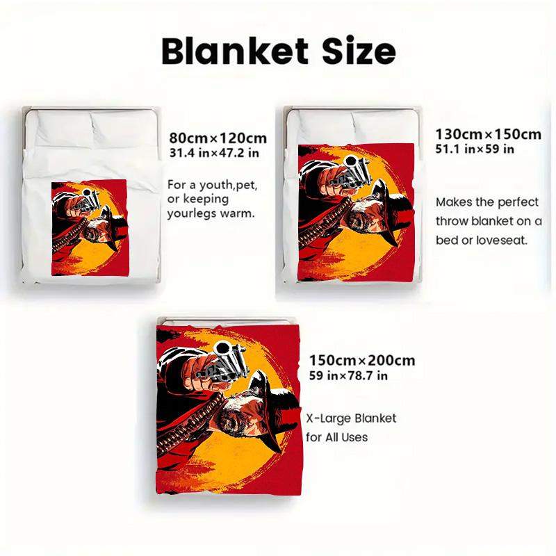 Red Dead Redemption 2D Flat Pattern Flannel Blanket High quality All Seasons Warmth and Comfort Perfect for Christmas Gifts.MMT0918239