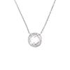 Necklace - Gracia - 925 Rhodium-Plated Solid Silver - Circular Pendant - Length 42 Cm - Women