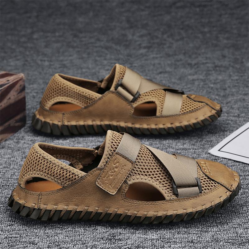 Fashion Men Sandals Summer Designer Casual Beach Shoes Male Outdoor Slippers Sport Leather Non-Slip Loafers Luxury Flats Plus Size 47