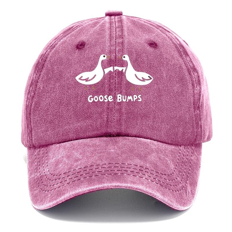 Retro goose print baseball cap with casual dad hat suitable for men's worn-out duck patterned sports hat