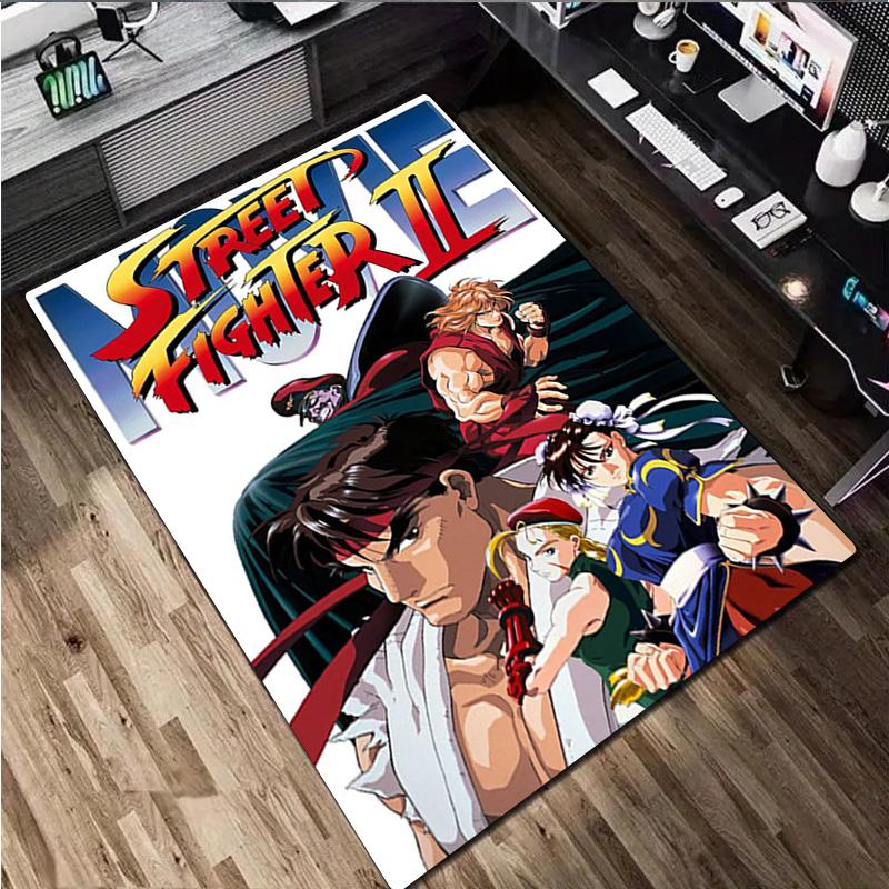Street Fighter Characters Carpet Office Decorative Carpet For Living Room Bedroom Door Mat Floor Rug Computer Chair Area Rug