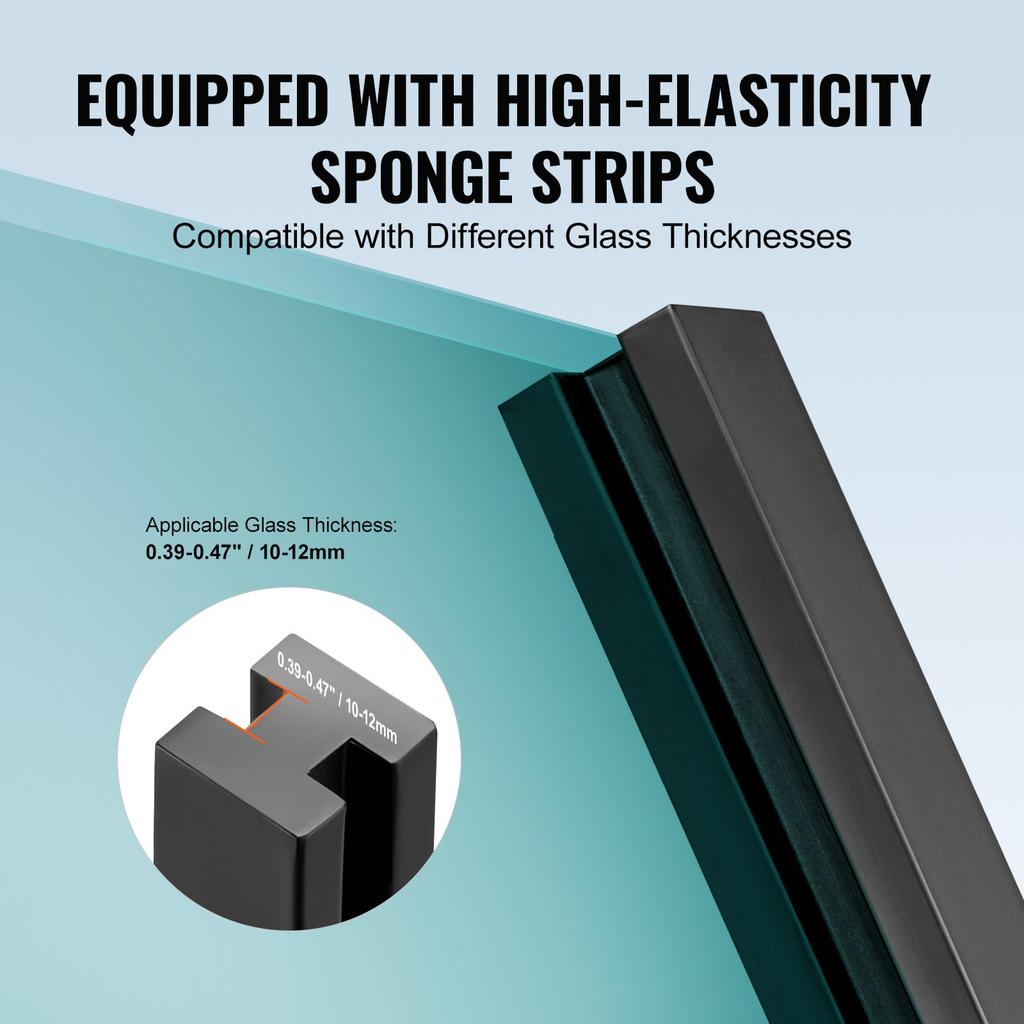 VEVOR Glass Clamp, 41.34" Height Glass Railing Bracket for 0.39 "-0.47 " Thickness Tempered Glass