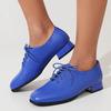 Элегантные женские лоферы на низком каблуке Новинка 2025 Весна На шнуровке Черные Белые Синие Туфли Офисные Оксфорды Женские Большой размер