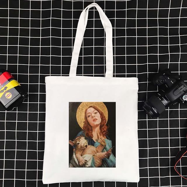 Высококачественная большая вместительная холщовая сумка-тоут, забавная складная женская сумка из полиэстера, складные сумки на плечо