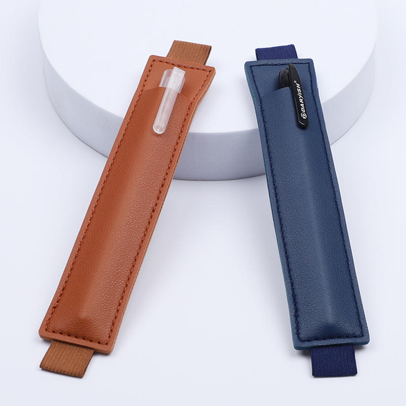 1pc PU Leather Elastic Notebook Band Holders Adjustable Pen Sleeve Pencil Pouch Holder Strap for Notebook Binder