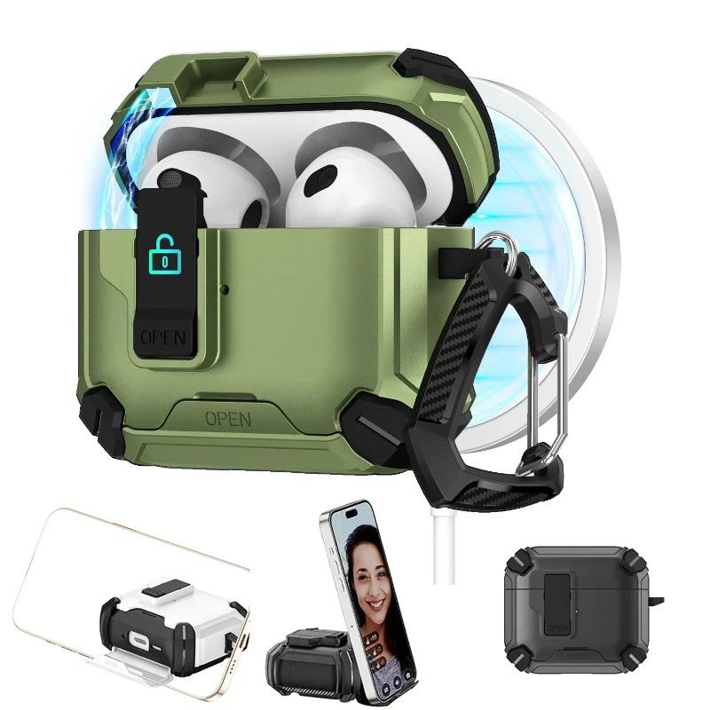 Защитный чехол для Apple Airpods 4 для беспроводной зарядки MagSafe Чехол для Airpods 3 2 1 Pro 2 Чехол с замком безопасности с