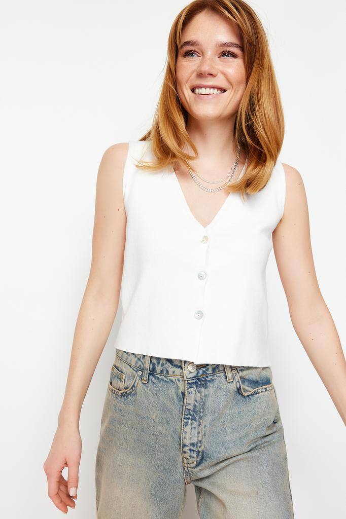 Women's Fashion New Blouse Brown Basic Vest Look Premium Yarn Special Yarn Knitwear Blouse