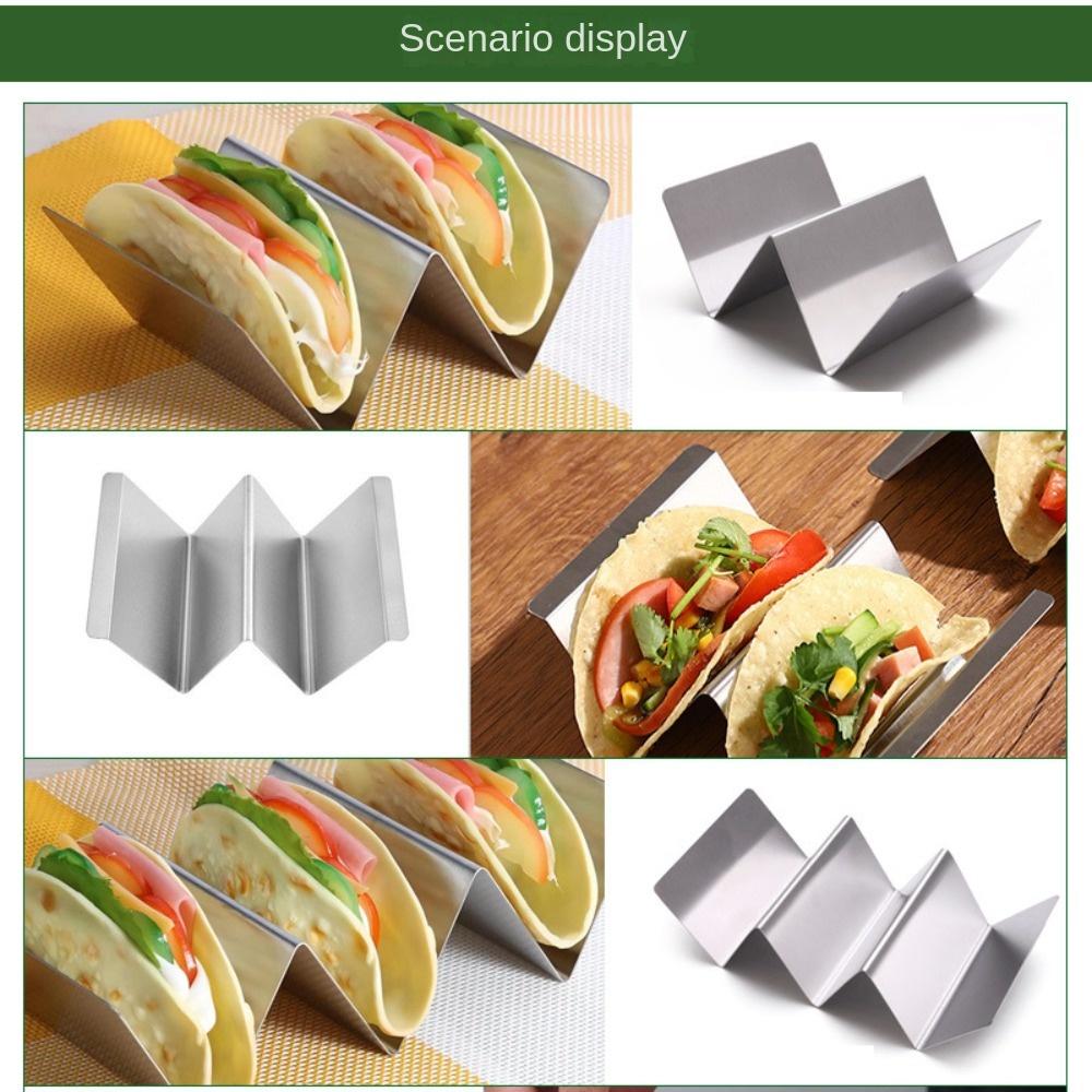 Stainless Steel Taco Holder 2/3 Grids Taco Shell Stand Portable Taco Plate Kitchen