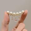 Elegant White Pearl Brooches For Women Girls Luxury Gold Color Waterdrop Tassel Brooch Pins
