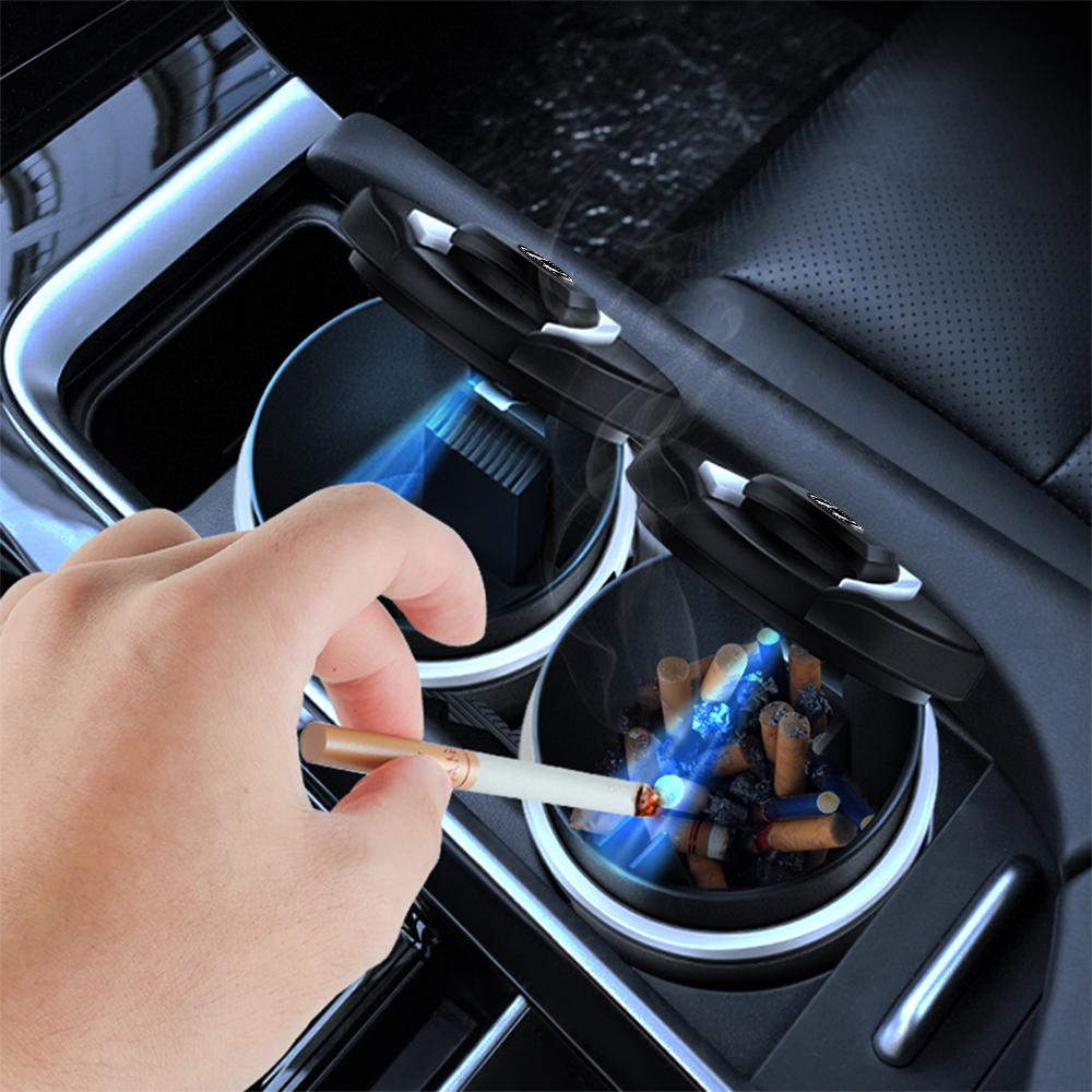 VFHJQ1 Car Ashtray LED Light Cigarette Cigar Ash Cylinder Smoke Cup Holders For Honda Civic Accord City Jazz CR-Z Element Insight MDX