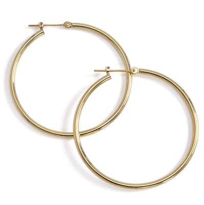 Серьги-кольца из золота K18 40 мм, ширина 2 мм, 1 пара [Speranza] для женщин