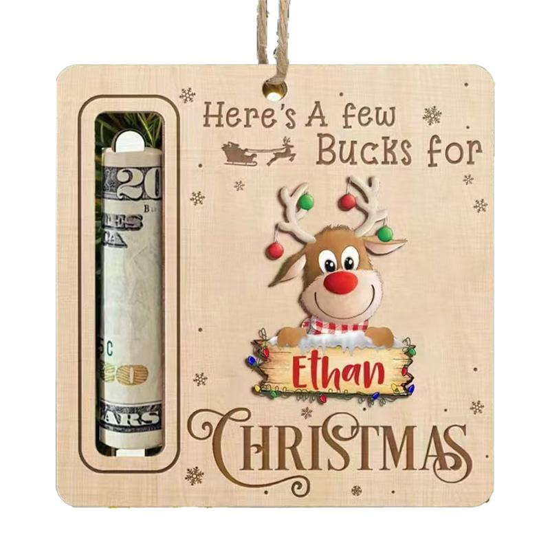 1 шт. Милый держатель для денег Рождественская елка Подарочные карты Деревянные С Новым годом