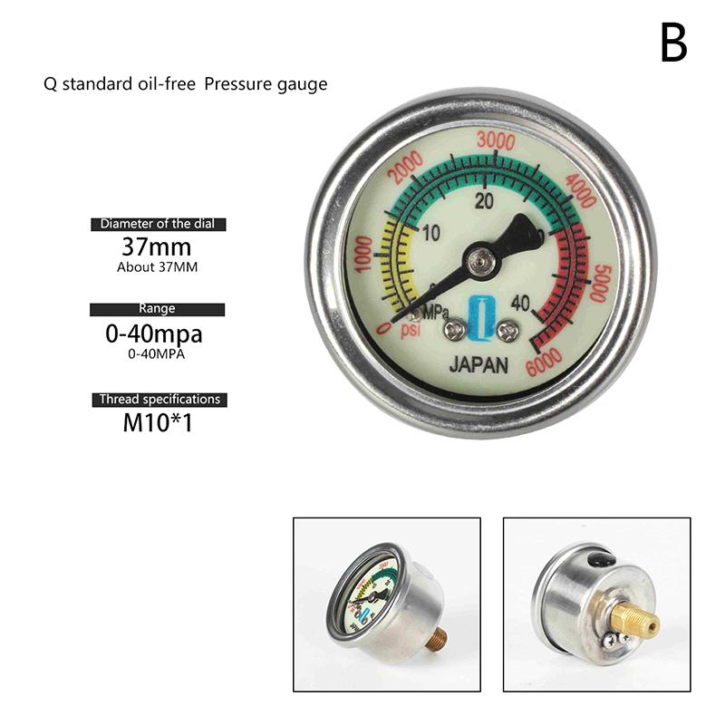 Маслонаполненный/Безмасляный манометр 40 МПа/6000 фунтов на кв. дюйм Насос высокого давления Манометр для воздушного компрессора Резьба M10*1 Прокладка M10
