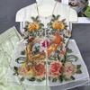 2025 лето новый жилет без рукавов с вышивкой и пряжкой жилет жилет жилет топ универсальный тонкий