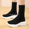 Boots Women's Elastic Socks Boots Mesh Medium Boots Thick-soled Casual Short Boots Skinny Boots 2025 Autumn New
