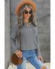 Azura Exchange Henley Drop Shoulder Sweater with Slits