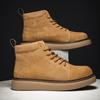 Autumn Winter Men's Casual Shoes Suede Leather Work Shoes Male High Top Short Boots Platform Business Shoes Outdoor Antiskid Wal
