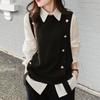 Women Vest Round Neck Solid Color Knitted Vest Fashion Soft Sleeveless Lady Knit Tank Top for Autumn Winter