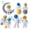 Golden Blue Astronaut Moon Ornament: Creative Space-Themed Decoration and Graduation Gift