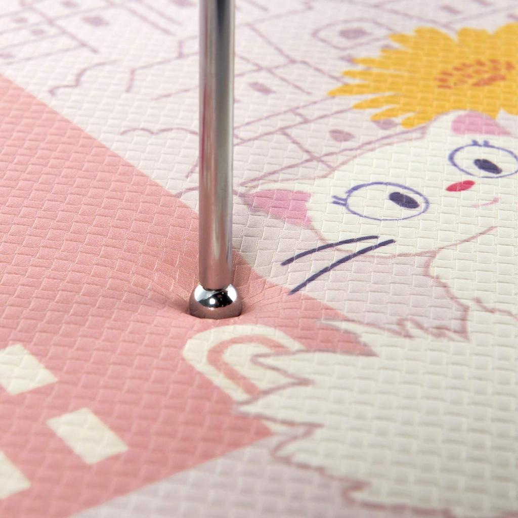 Senko Delivery Service Flower Town Wipeable PVC Kitchen 45 X Character Ghibli 60607 Kiki's Mat, Approx. 120cm, Pink, Jiji, Cat, Design,