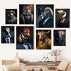 Fashion Business Suit Animals Owl Monkey Elephant Portrait Canvas Painting Poster Print Wall Art For Living Room Home Decor
