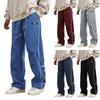 Men's Retro Embroidered Straight Trousers Men's Casual Fashion Trousers