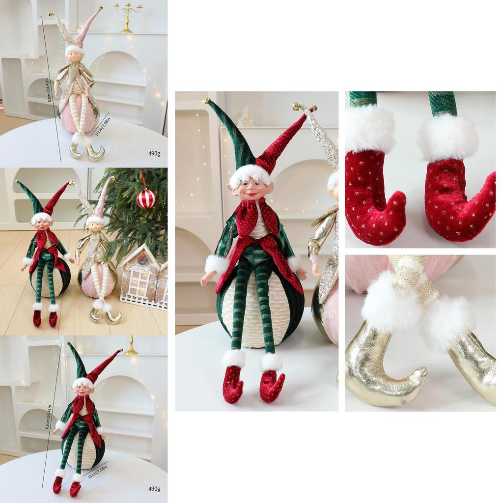 Christmas Elf Decorations Plush Fabric Holiday Ornaments For Home And Commercial Use