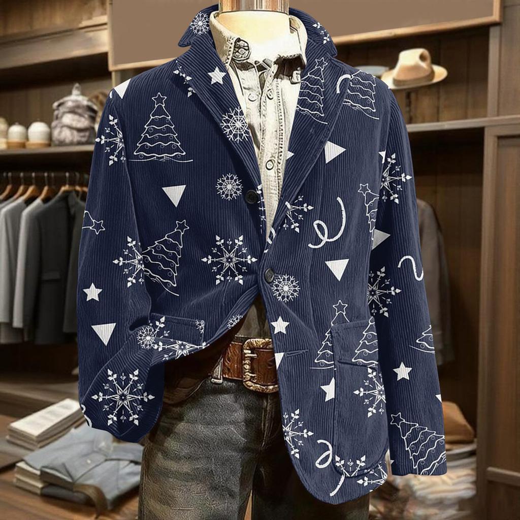 Мужской уродливый рождественский вельветовый теплый карманный пиджак-кардиган, мужской повседневный костюм