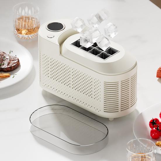 Desktop Ice Maker Machine Food-Grade Large Capacity Low Noise Compact Portable Design Automatic Ice Box Ice Cube Maker