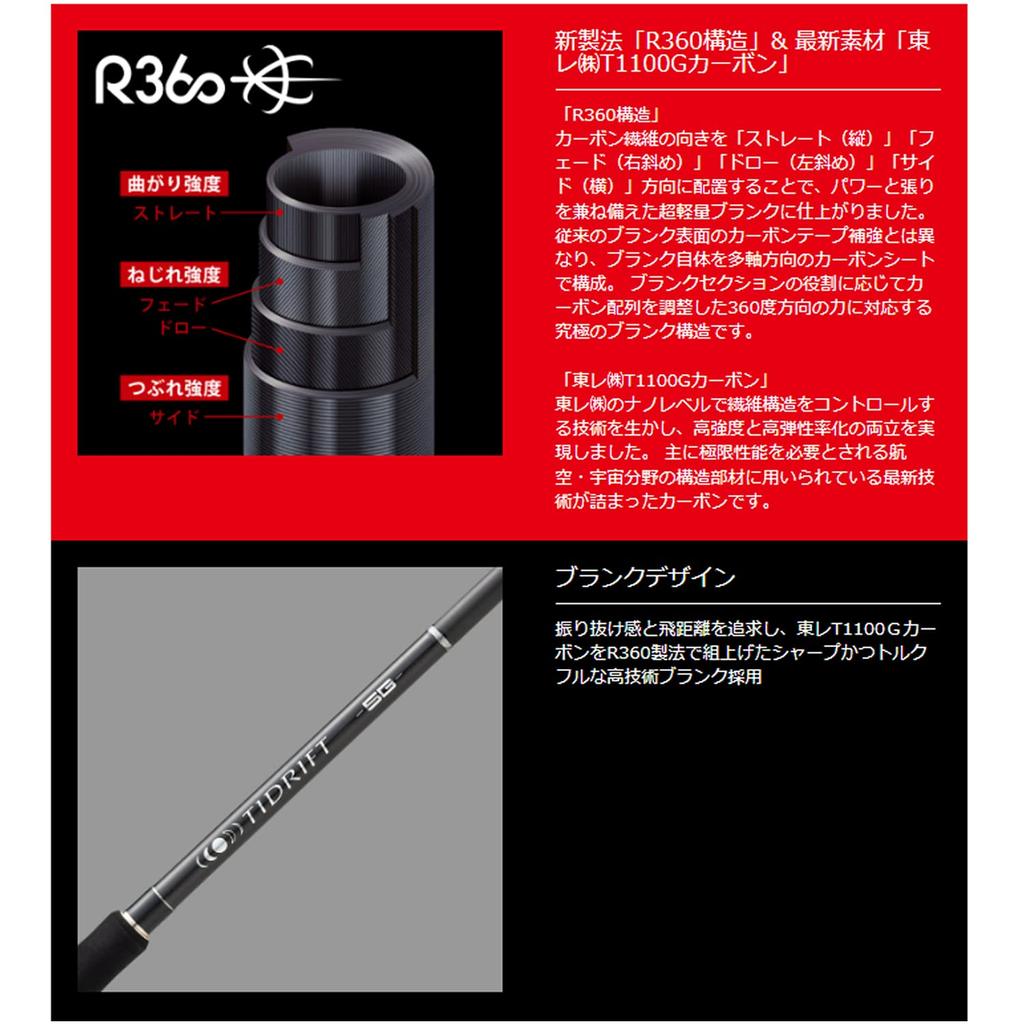 Major Craft Seabass Rod Tide Drift 5G TD5 962ML (2022 Model)