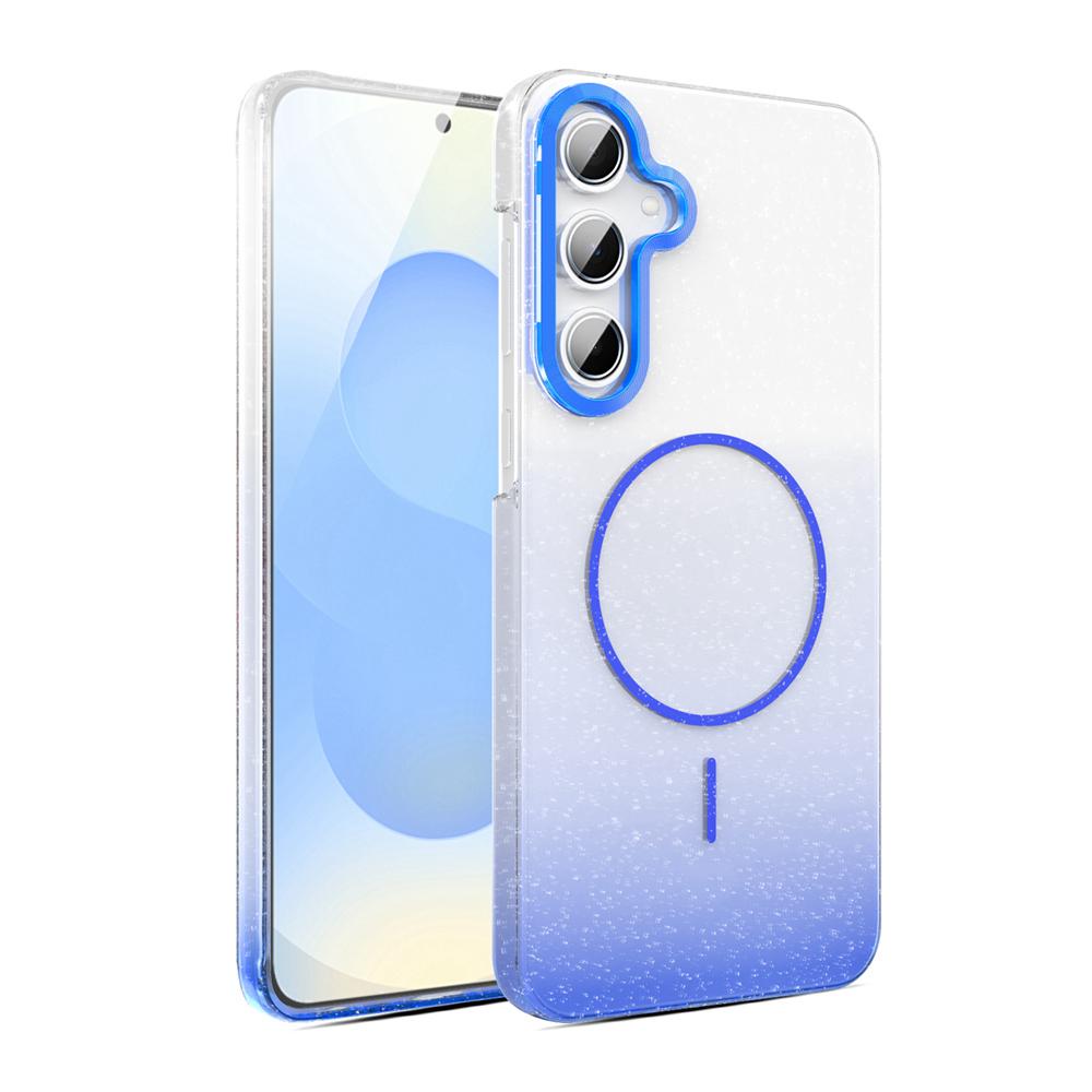 KEYSION Роскошный градиентный блестящий магнитный чехол для телефона для Samsung Galaxy A55 5G A35 A25 A15 A05S Прозрачный жесткий ПК противоударный чехол