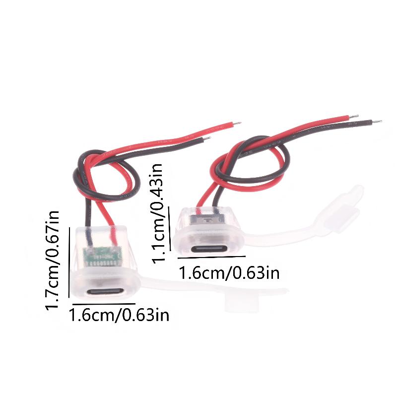 3/6 шт. 2-контактный USB Type-C Вход Тип Зарядная Розетка Водонепроницаемый Разъем Мама С Ночным Светом DIY Порт Зарядки 3A 5V