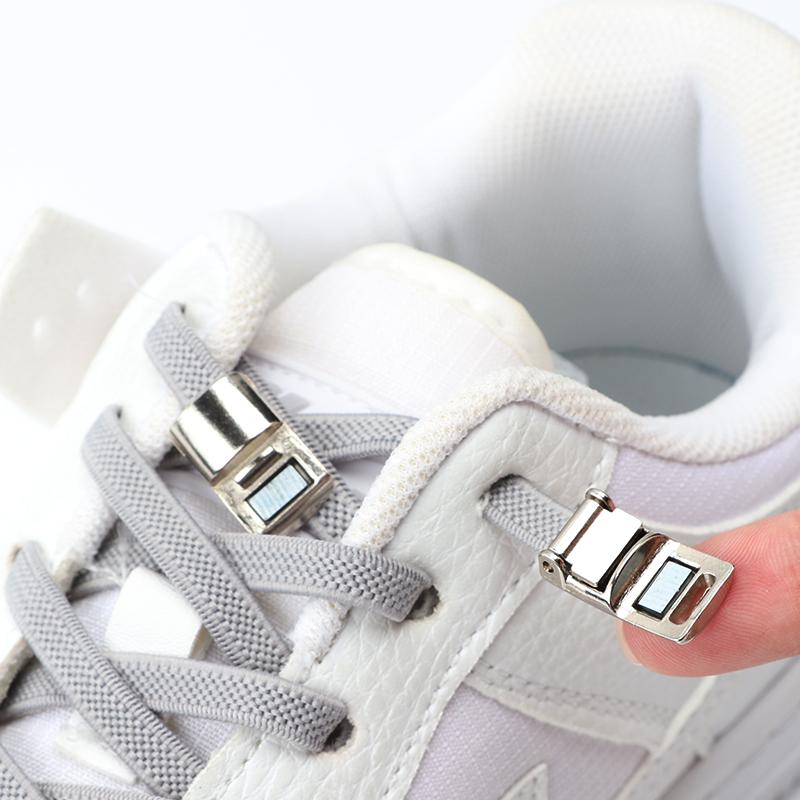 1 пара шнурков без завязывания, магнитная застежка, эластичные шнурки для детских и взрослых кроссовок, плоские резиновые шнурки