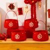 Red Candy Storage Bag Thickened Gift Bags Portable New Year Handheld  Fruit Basket  Home Supplies
