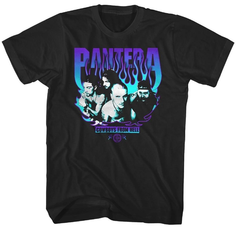 Pantera Cowboys from Hell Purple Flame Mens T Shirt Music Classic Band Tee Black Unisex T-Shirt