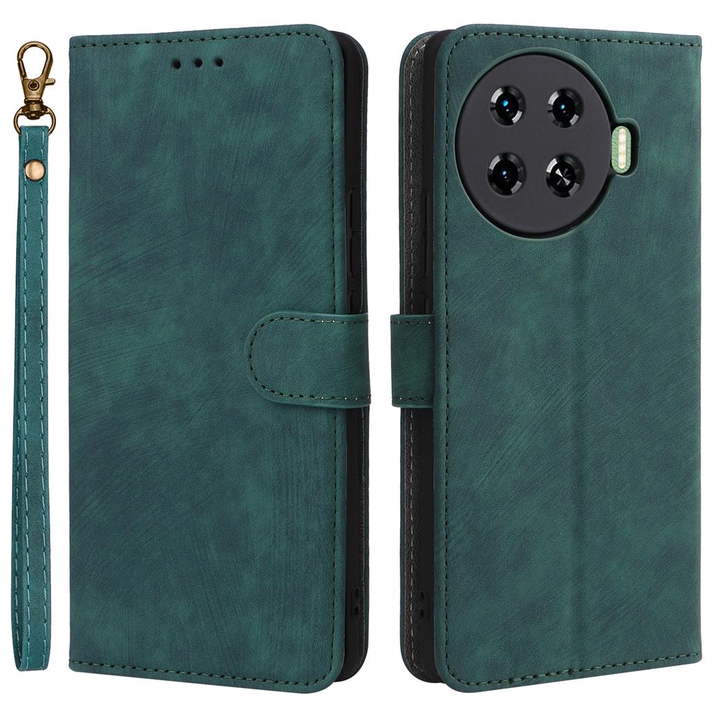 Чехол для TECNO Spark 20 Pro+ KJ7 с ремешком на руку, кошелек с RFID-защитой, кожаная обложка