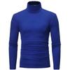 Men Casual High Neck Long Sleeve T-shirt Solid Color Slim Fit Pullover Undershirt Thermal Base Shirt