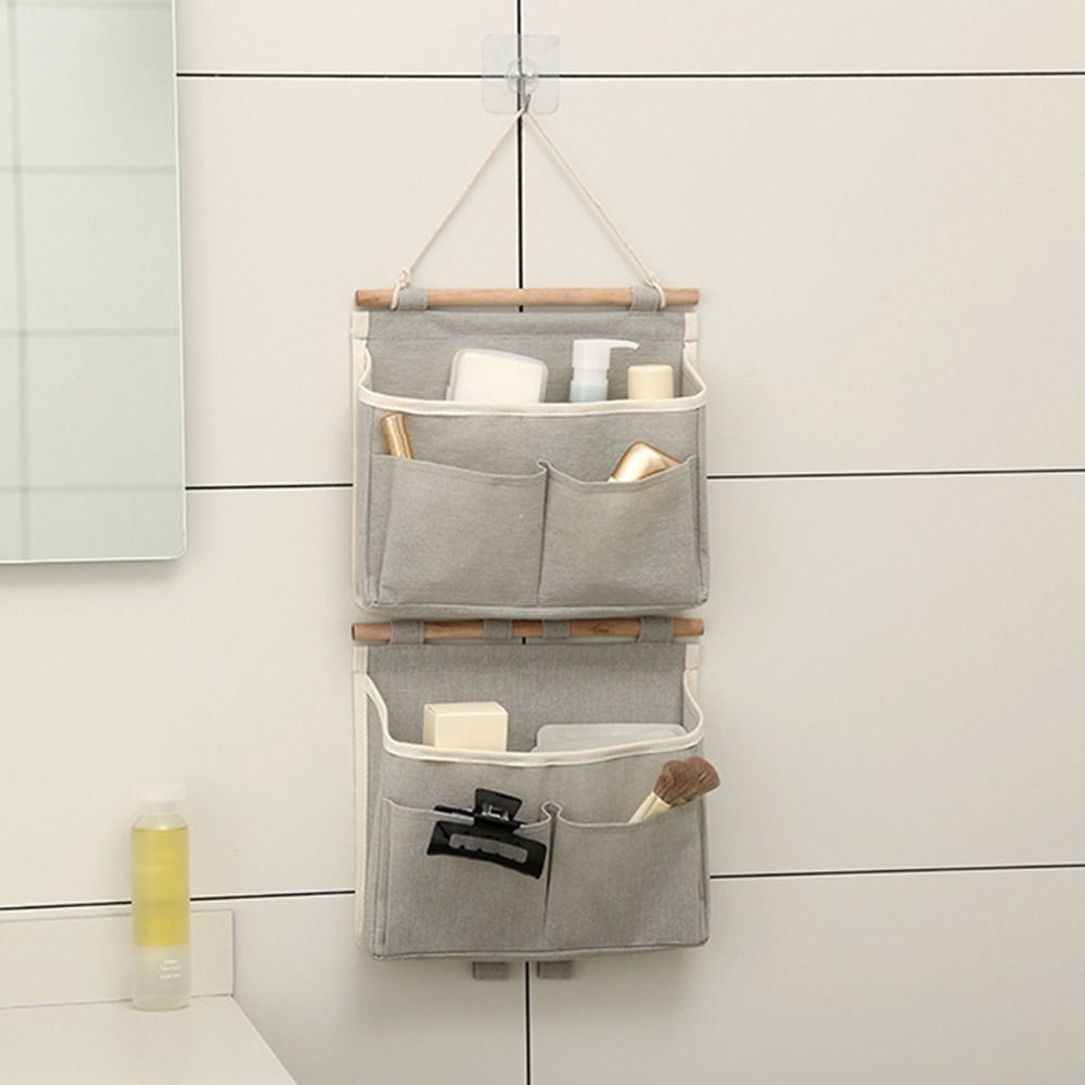 Настенный мешок для хранения Множество карманов Прикроватный органайзер Корзина для хранения мелочей Дом