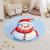 Мультяшный круглый ковер из искусственного кашемира, утолщенный плюшевый коврик для рождественской атмосферы, детская комната, гостиная, спальня, кровать, коврик