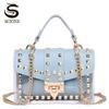 SCIONE Women's 2025 Fashion Studs Transparent Jelly One Shoulder Crossbody Bag