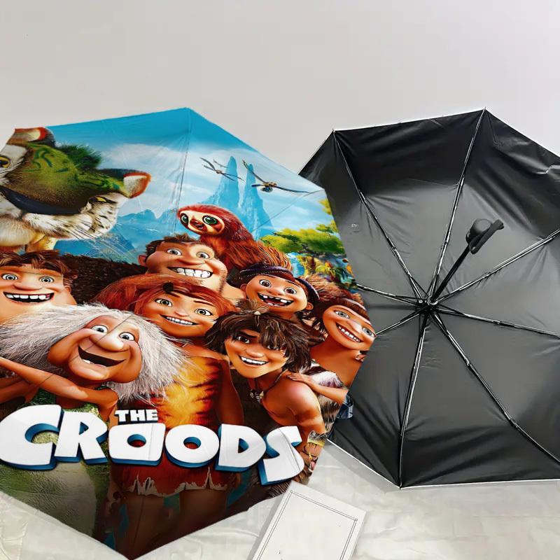 1pc The Croods Automatic Open/Close Umbrella Compact Folding Umbrella with 8-Rib Shaft lightweight esign, for Women/Men1227A