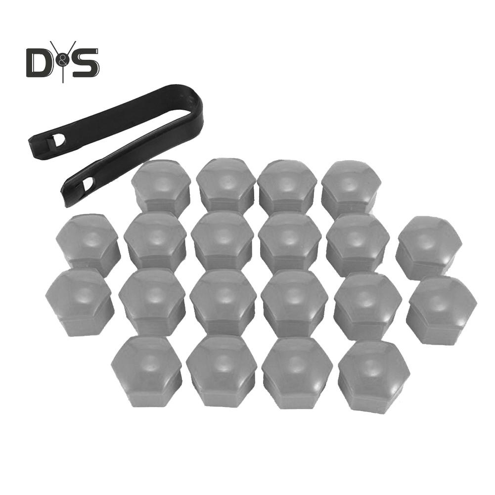 DYS Auto Shop 20Pcs 17mm Car Vehicle Wheel Center Nut Protection Cover Caps with Removal Tool