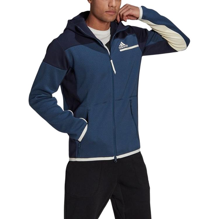 adidas Куртки Мужские Темно-синие С капюшоном Умеренные Другие GN6834