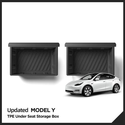 LUCKEASY для Tesla Model Y 2024 Органайзер-ящик для хранения под сиденьем Высокоемкий Кейс-органайзер Выдвижной лоток Автоаксессуары