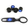 BLOD4 Car Tire Wheel Valve Caps Cover Suede Car Key Chain Ring Keychain for Ford focus Fiesta EcoSport ESCORT ranger Car Accessories