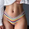 Plus Size Ladies Colorful Cotton Briefs Women's Striped Knit Briefs Low Waist Briefs Soft and Comfortable Briefs EMA