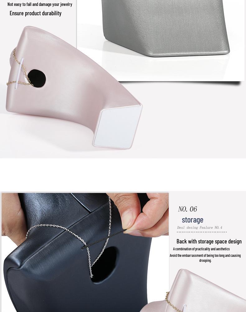 Blue Mannequin Neck Display Stand for Jewelry and Pendant Storage