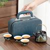Qingshan Black Pottery Travel Kung Fu Tea Set