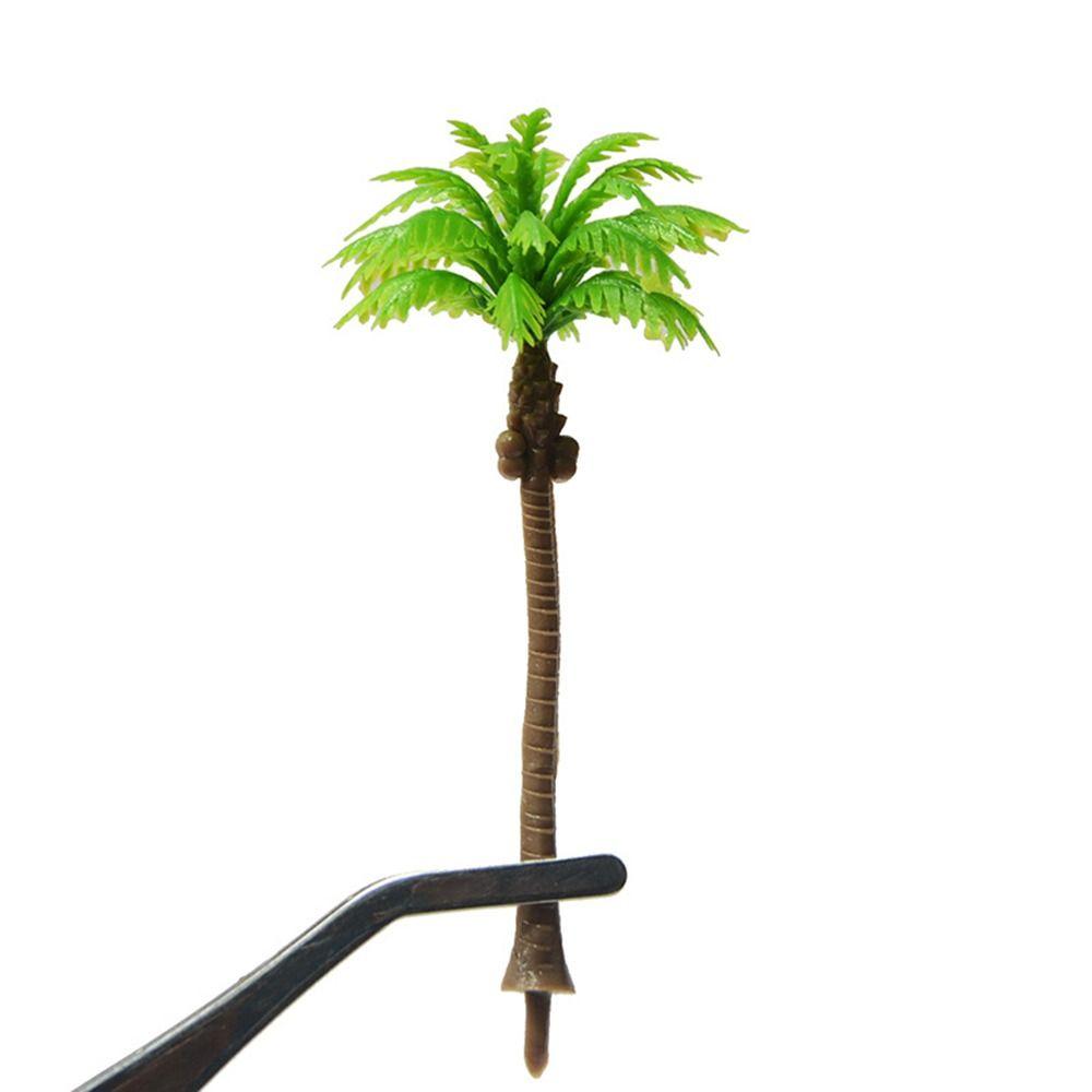 5Pcs Plastic Coconut Palm Tree Miniature Artificial Coconut Palm Ornaments  Desktop Decoration